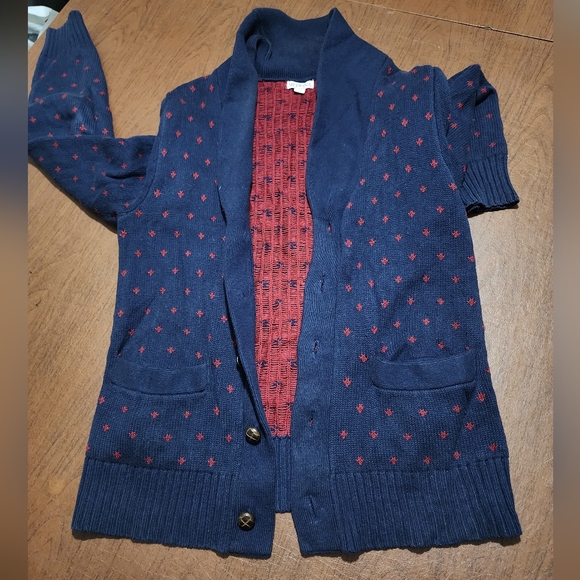 Merona Navy and Red Knit Sweater - Picture 8 of 11